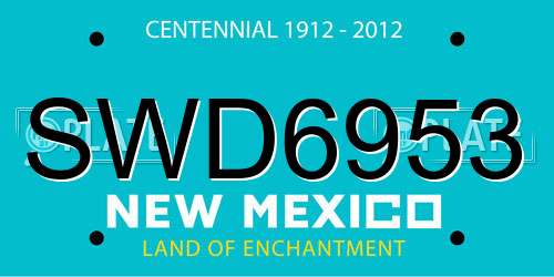 SWD6953 New Mexico License Plate