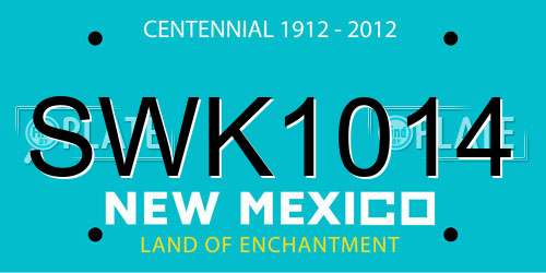 SWK1014 New Mexico License Plate