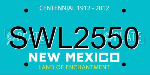 SWL2550 New Mexico License Plate