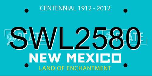 SWL2580 New Mexico License Plate
