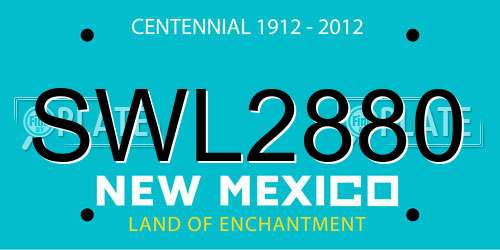 SWL2880 New Mexico License Plate