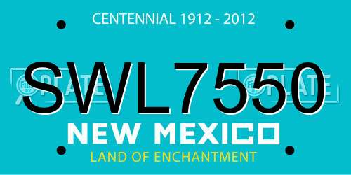 SWL7550 New Mexico License Plate