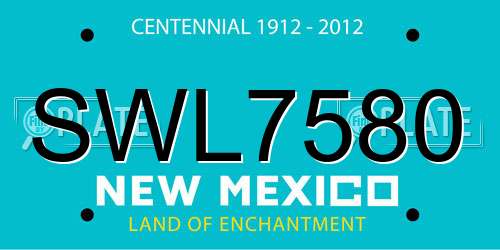 SWL7580 New Mexico License Plate
