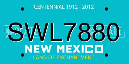 SWL7880 New Mexico License Plate
