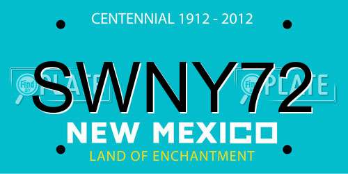 SWNY72 New Mexico License Plate