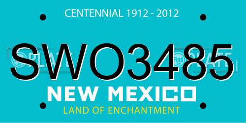 SWO3485 New Mexico License Plate
