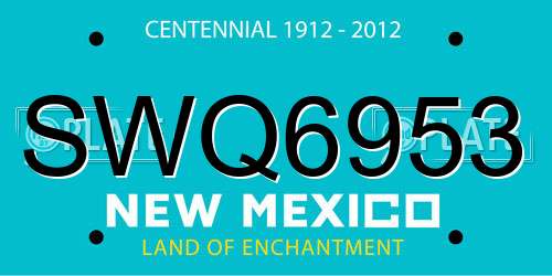 SWQ6953 New Mexico License Plate