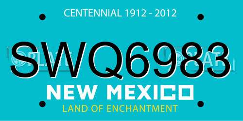 SWQ6983 New Mexico License Plate