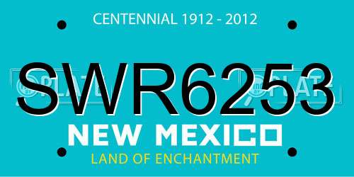 SWR6253 New Mexico License Plate