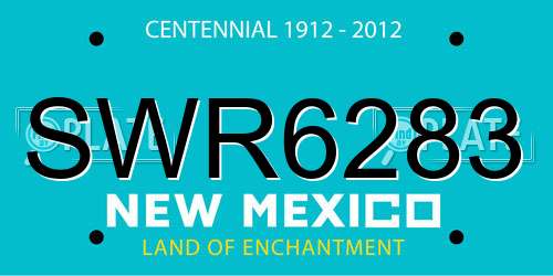 SWR6283 New Mexico License Plate
