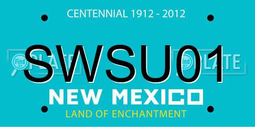 SWSU01 New Mexico License Plate