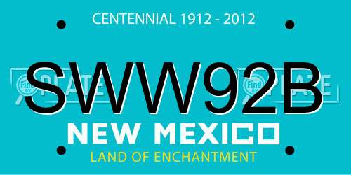 SWW92B New Mexico License Plate