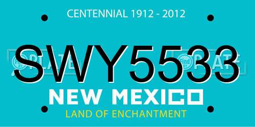 SWY5533 New Mexico License Plate