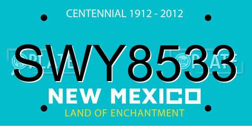 SWY8533 New Mexico License Plate