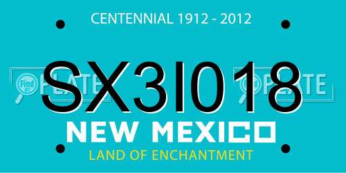 SX3I018 New Mexico License Plate