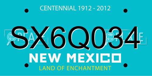 SX6Q034 New Mexico License Plate