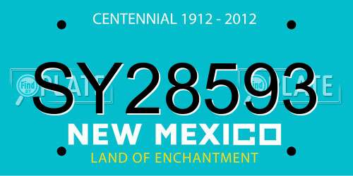SY28593 New Mexico License Plate