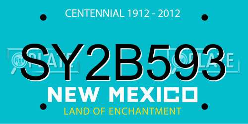 SY2B593 New Mexico License Plate