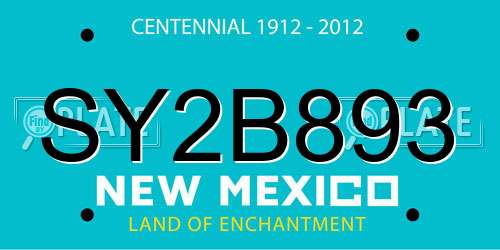 SY2B893 New Mexico License Plate