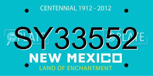 SY33552 New Mexico License Plate