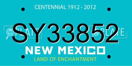 SY33852 New Mexico License Plate