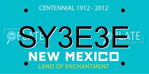 SY3E3E New Mexico License Plate