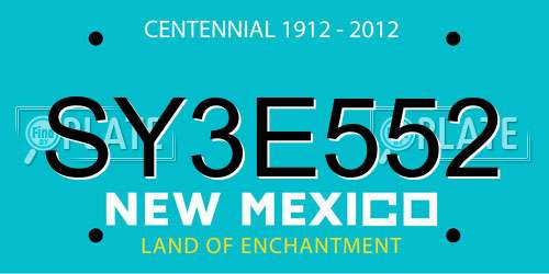 SY3E552 New Mexico License Plate