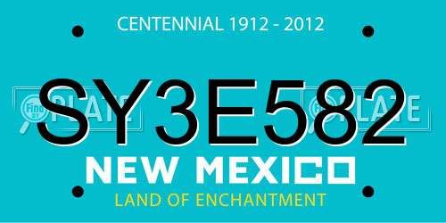 SY3E582 New Mexico License Plate