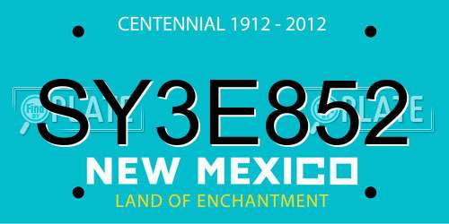 SY3E852 New Mexico License Plate