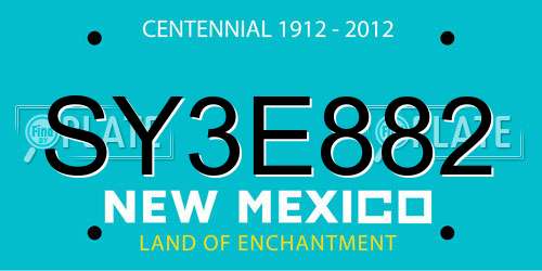 SY3E882 New Mexico License Plate
