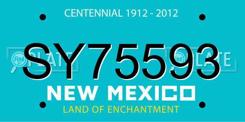 SY75593 New Mexico License Plate