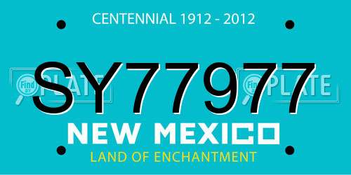 SY77977 New Mexico License Plate