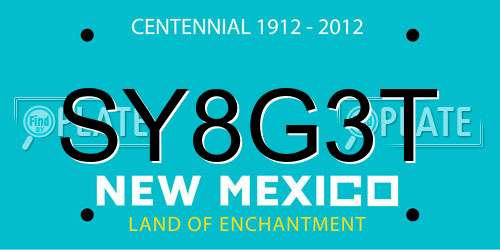 SY8G3T New Mexico License Plate