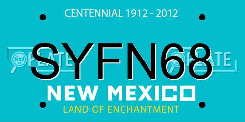 SYFN68 New Mexico License Plate