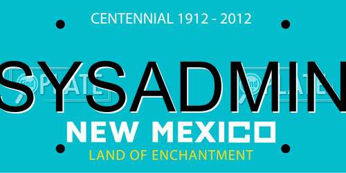 SYSADMIN New Mexico License Plate