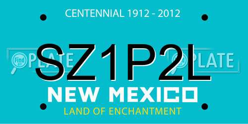 SZ1P2L New Mexico License Plate