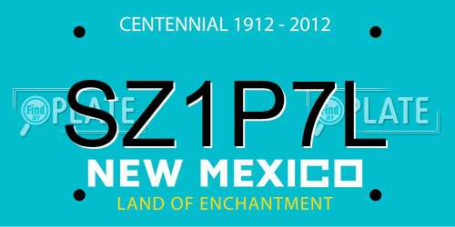 SZ1P7L New Mexico License Plate