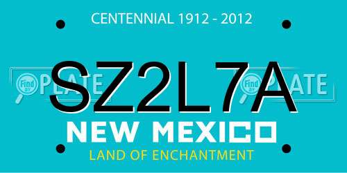 SZ2L7A New Mexico License Plate