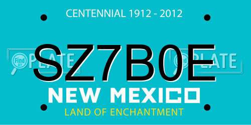 SZ7B0E New Mexico License Plate