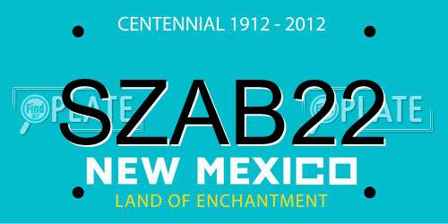 SZAB22 New Mexico License Plate