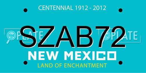 SZAB72 New Mexico License Plate