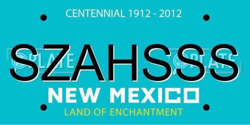 SZAHSSS New Mexico License Plate