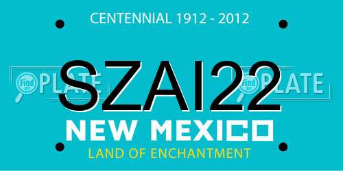SZAI22 New Mexico License Plate