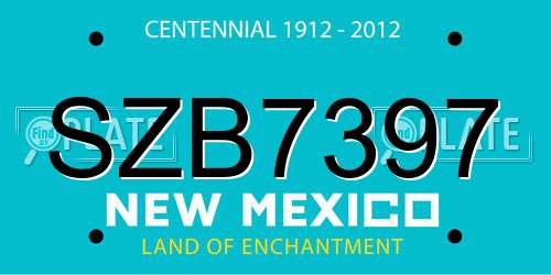 SZB7397 New Mexico License Plate