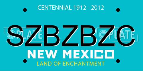 SZBZBZC New Mexico License Plate