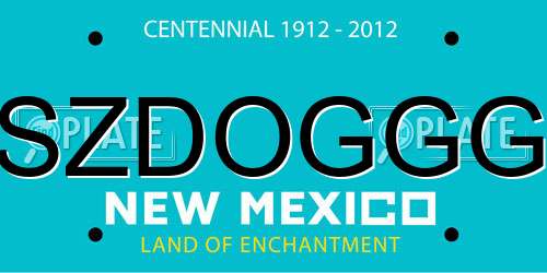 SZDOGGG New Mexico License Plate