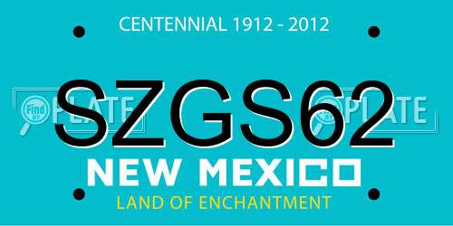 SZGS62 New Mexico License Plate