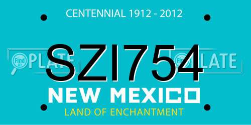 SZI754 New Mexico License Plate