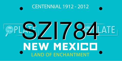 SZI784 New Mexico License Plate