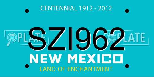 SZI962 New Mexico License Plate